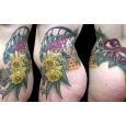 custom tattoos_New England Flower Hip