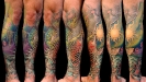 cover up tattoos_hotdog man koi chameleon coverup