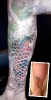 works in progress_Hotdog Man Koi Coverup tattoo